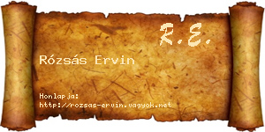 Rózsás Ervin névjegykártya