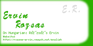ervin rozsas business card